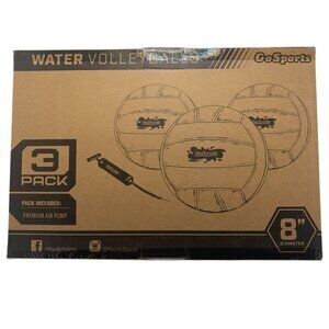 GoSports 3-Pack Water Volleyballs With Premium Air Pump 8" Diameter Durable Pool